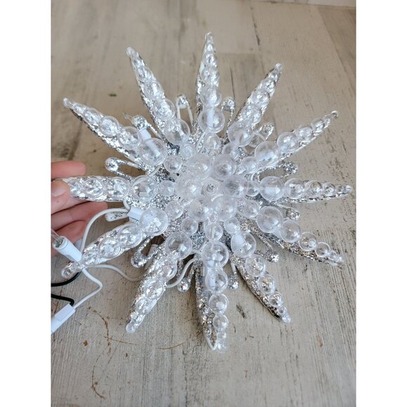 Light up large star AS IS silver Xmas hanging unique home decor - Picture 2 of 10